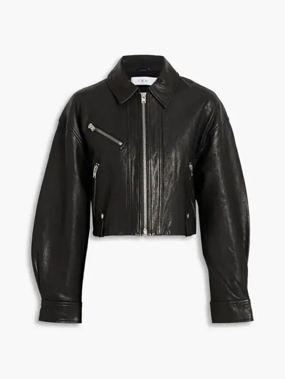 IRO PARIS albane cropped leather jacket - black